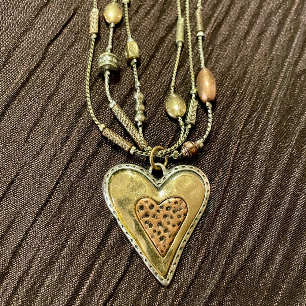 Mixed metal heart necklace